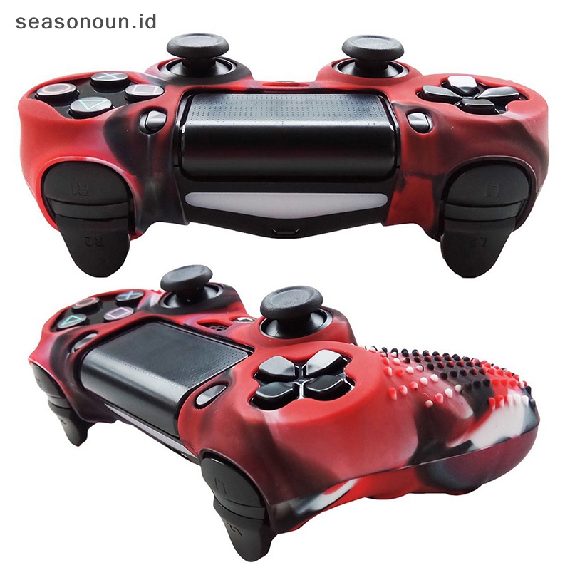 PLAYSTATION Seasonoun Kamuflase Silikon Rubber Skin Grip Cover Case Untuk Playstation4 PS4 Controller  .