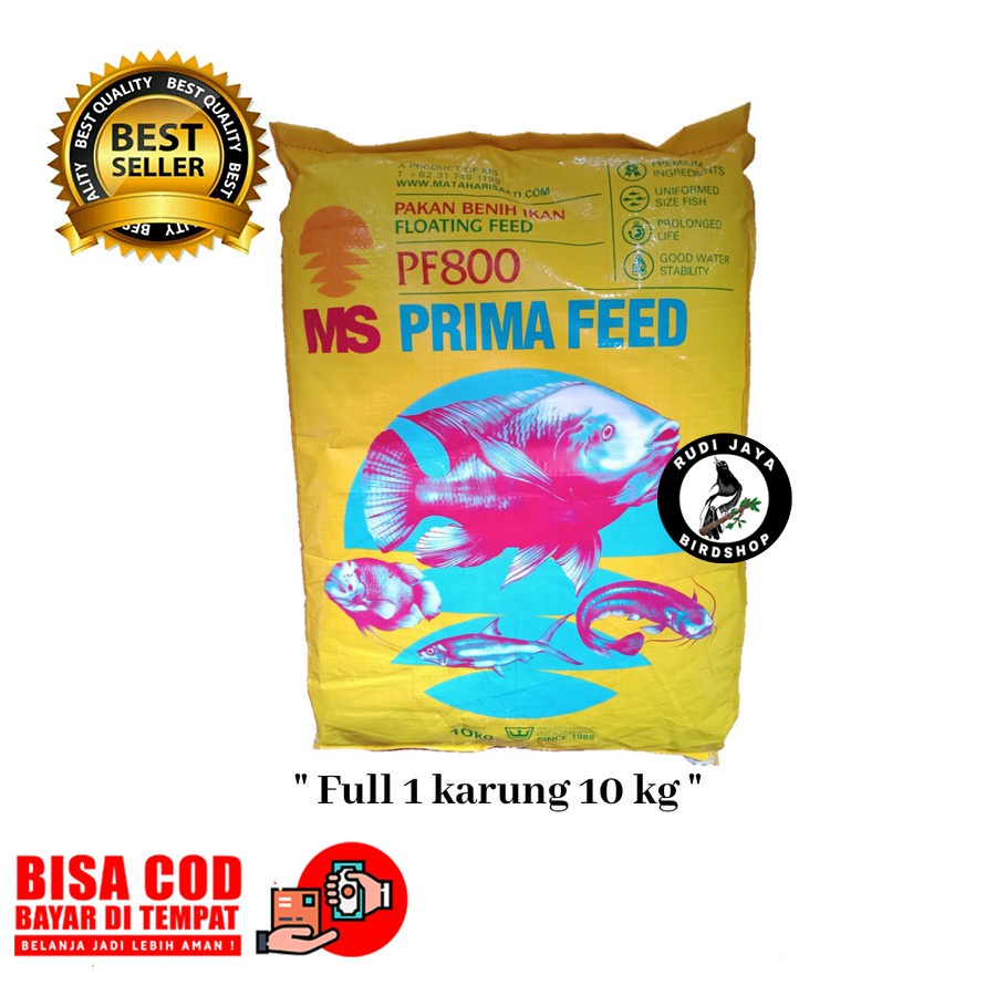 JUAL PELET PF800 PF 800 1 KARUNG PRIMA FEED PAKAN ANAKAN BENIH BURAYAK IKAN LELE NILA GURAME HIAS