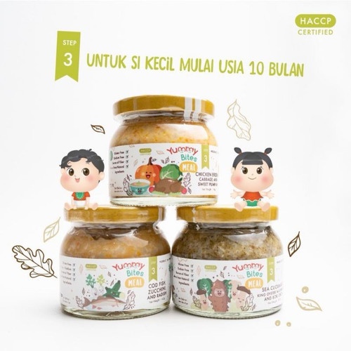 YUMMY BITES MEAL STEP 1 STEP 2 STEP 3 145gr JAR BOTOL KACA / yummybites Meal MPASI BAYI FREE BUBBLE WRAP GRATIS