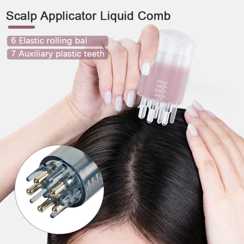 POPULAR Populer Scalp Aplicator Liquid Comb Portable Head Fluid Brush Untuk Minyak Esensial Perawatan Rambut Essential Oil Liquid Guiding Massager Comb