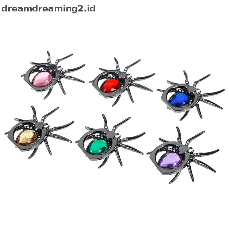 (drea) Metal Spider Ring Holder 360 Rotate Phone Stand Tempat Handphone//