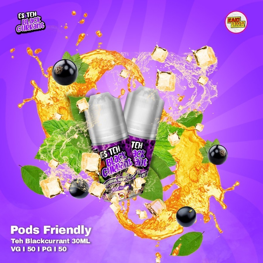 Kaki Lima Es Teh Blackcurrant Pods Friendly 30ML 100% Authentic