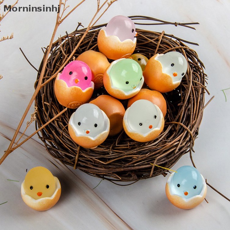 Mornin 5 Pcs Telur Bercahaya Cewek resin Aksesoris diy cream gel Ponsel Hiasan Rambut lighg Kunci Gantungan Liontin id