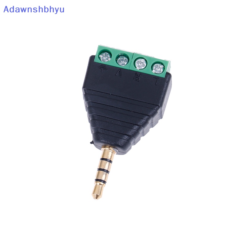 Adhyu jack terminal Sekrup av stereo 4pole 3.5mm male Konektor Colokan terminal 4pin ID