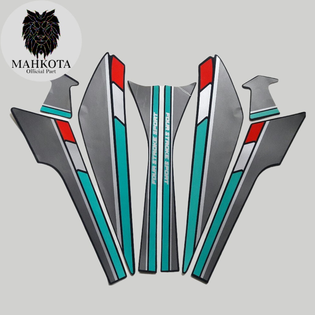 Striping Stiker Polet Sepeda Motor List Honda GL Pro 1991 1992 full hitam hijau stiker list body sta