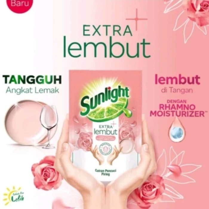 BARU SUNLIGHT EXTRA LEMBUT 650ml ( PINK ) / Sabun Cuci Pencuci Piring