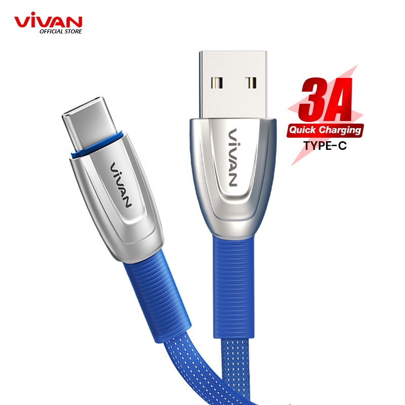 VIVAN Kabel Data Type C BTK-CS Fast Charging Original 3A - 1M - Garansi Resmi 1 Tahun