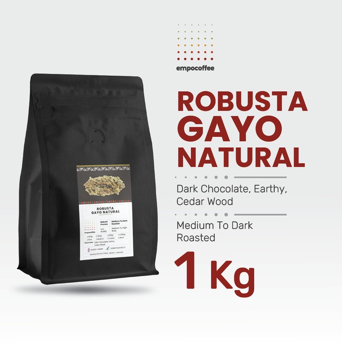 

Kopi Robusta Aceh Gayo Sumatra Coffee Roasted Bean Espresso Coffe 1 Kg - Bubuk Sedang
