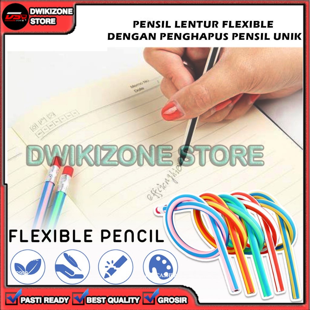 

[GROSIR] ALAT TULIS PENSIL ANAK LENTUR FLEKSIBEL UNIK DAPAT DIGULUNG DENGAN PENGHAPUS BAHAN RUBBER