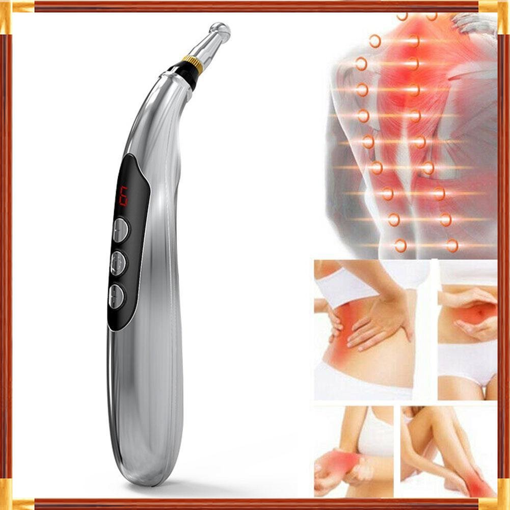 MURAH LANBENA Alat Akupuntur Magnetic Therapy Pen Massager 9 Gears - W-912R - Silver MURAH