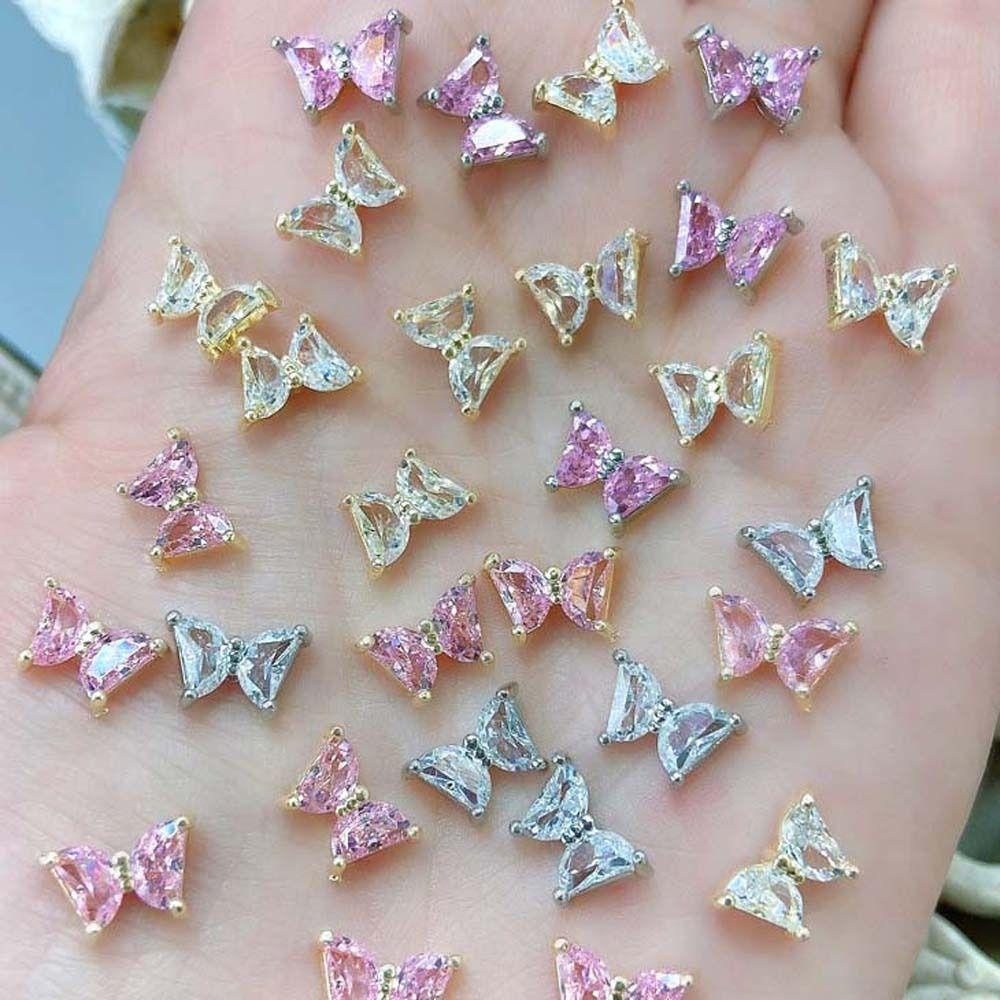 Augustina Dekorasi Nail Art Zirkon Mewah Logam Kupu-Kupu Manikur Aksesoris 3D Nail Art Dirlls