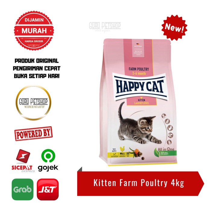 Happy Cat Kitten Poultry 4kg Freshpack Happy Cat Young Farm Poultry