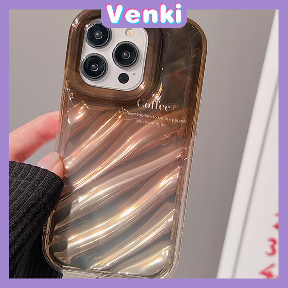 VENKI - For iPhone 11 iPhone Case Laser Reflective Transparent Phone Case TPU Soft Shockproof Airbag Case Protective Camera Brown English Compatible with iPhone 14 13 Pro max 12