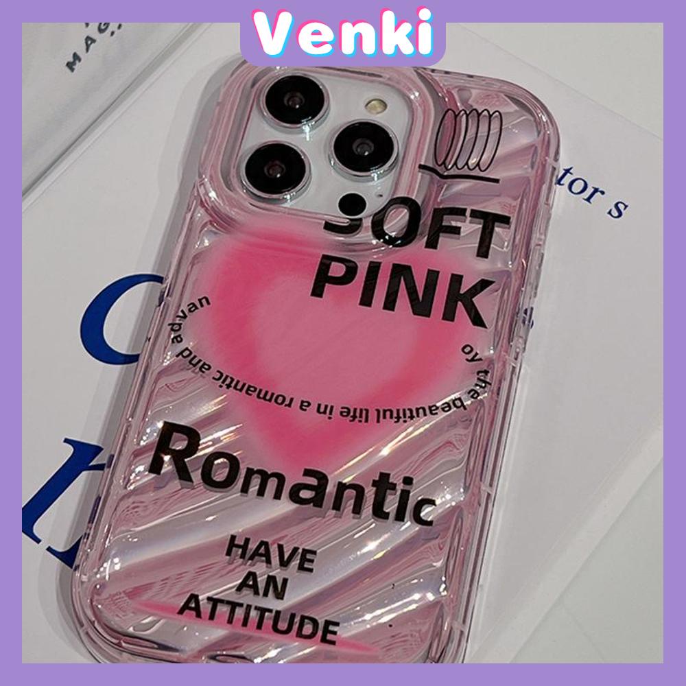 VENKI - For iPhone 11 iPhone Case Laser Reflective Transparent Phone Case TPU Soft Shockproof Airbag Case Protective Pink Heart Compatible with iPhone 14 13 Pro max 12 Pro Max xr