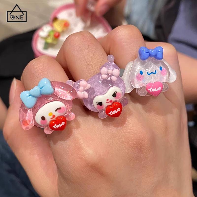 COD❤️Cincin Couple Plastik Bahan Warna Lucu korea Fashion Sederhana Gaya Untuk Pria Dan Wanita-A.one