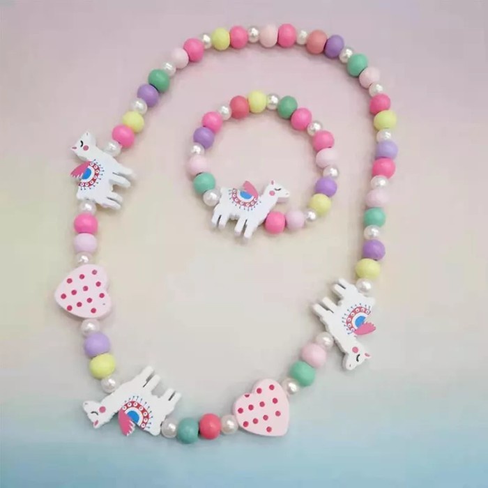 SET 2in1 Gelang Kalung Unicorn Cewek Pony Anak Perempuan kado hadiah