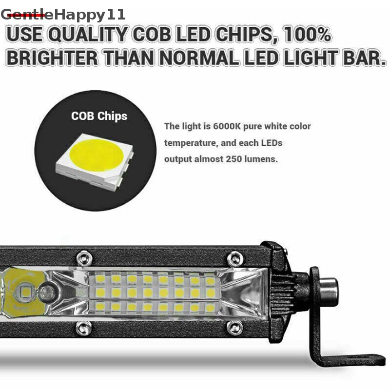 Gentlehappy Slim 10inch Lampu LED Bar Spot Flood Combo Kerja SUV Boat Offroad Berkendara ATV 4WD  Id