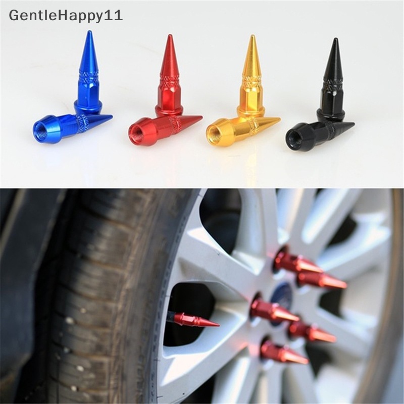 Gentlehappy 4Pcs Motor Mobil Auto Sepeda Bentuk Spike Tutup Katup Batang Roda Ban Tahan Debu id