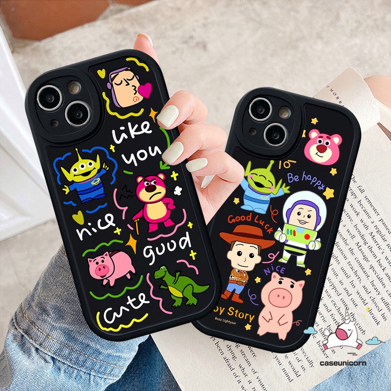 Kartun Toy Story Strawberry Bear Case Redmi Note11 9Pro 10Pro 9s 9 8 10 10s 11 Pro+11s 8 Redmi 12C A1 10C 9 10A 9C 10 9T 9A Mi 11T 12 POCO M3 F4 X3 NFC Pro Lucu Soft Cover Alien