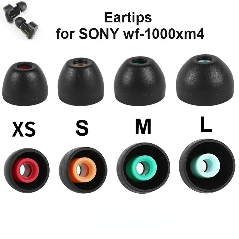 1pasang Bantalan Bantalan Telinga Insulasi Suara Headphone Earplug Cap ear Tips Silikon Lembut Ganti Penyumbat Telinga In-ear Earbud Cover Aksesoris Dual Color Earphone Eartips Untuk Sony Earphon