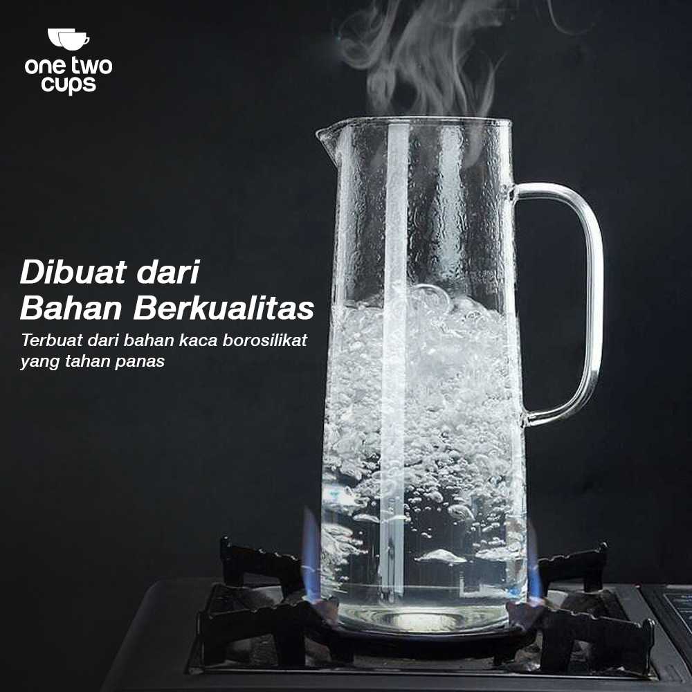 One Two Cups Teko Kaca Teh Pitcher Borosilicate Glass 1.2L - CW2366