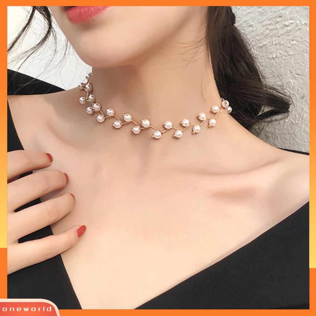 [ONE] Mutiara Imitasi Lobster Clasp Kalung Kerah Wanita Extension Rantai Adjustable Choker Necklace Untuk Pesta