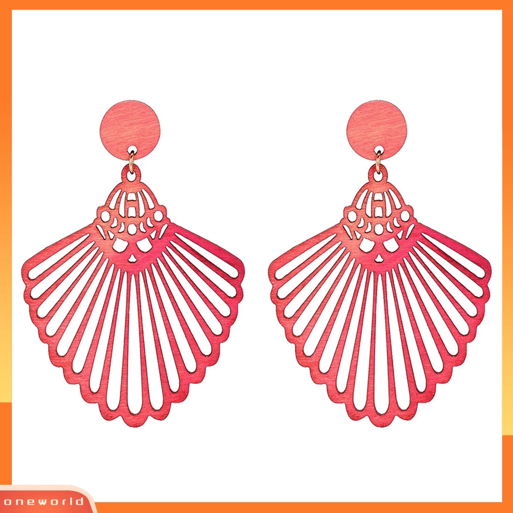 [ONE] 1pasang Anting Menjuntai Retro Geometris Berongga Diukir Permukaan Halus Buatan Tangan Hias Colorfast Tanpa Sakit Memakai Tindik Stud Earrings Perhiasan Aksesori