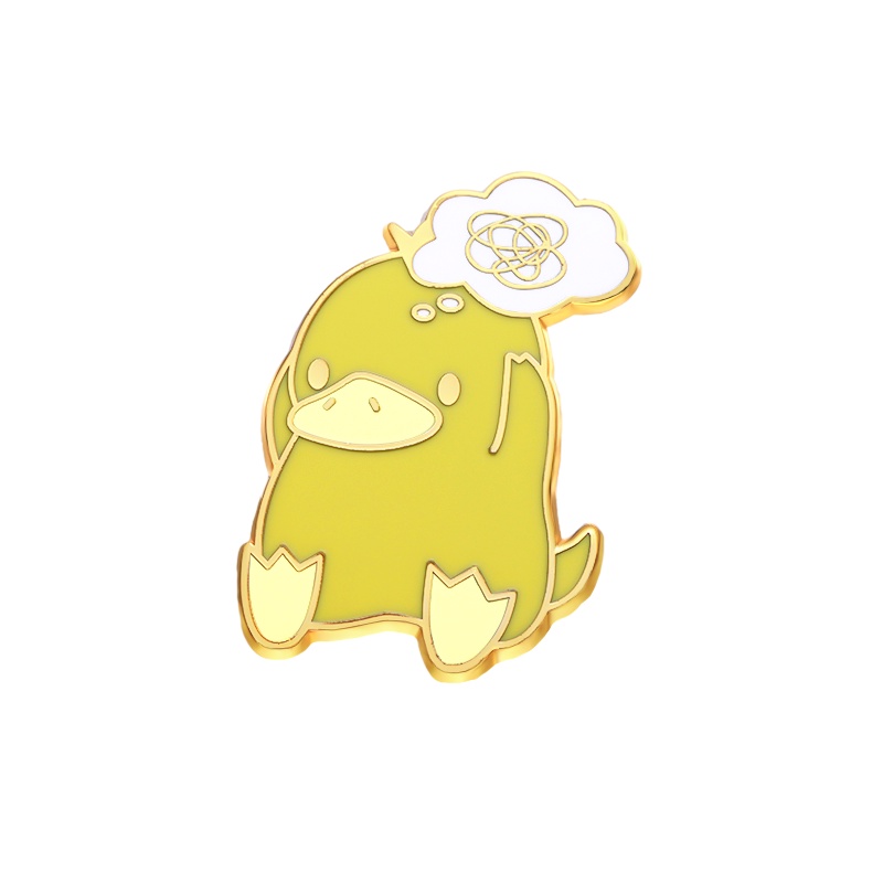 Lucu Psyduck Keras Ename Pin Bebek Kuning Overthinking Bros Lencana Kerah Pin Kartun Hewan Perhiasan Hadiah Untuk Teman Penggemar