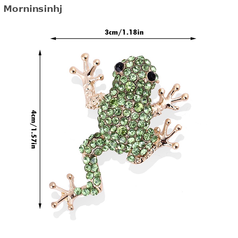 Mornin Baru Penuh Berlian Imitasi Katak Bros Hewan Hidup Pin Indah Desain Logam Hijau Kodok Pesta Santai Harian Pakaian Jas Perhiasan Hadiah Untuk Pria Dan Wanita id