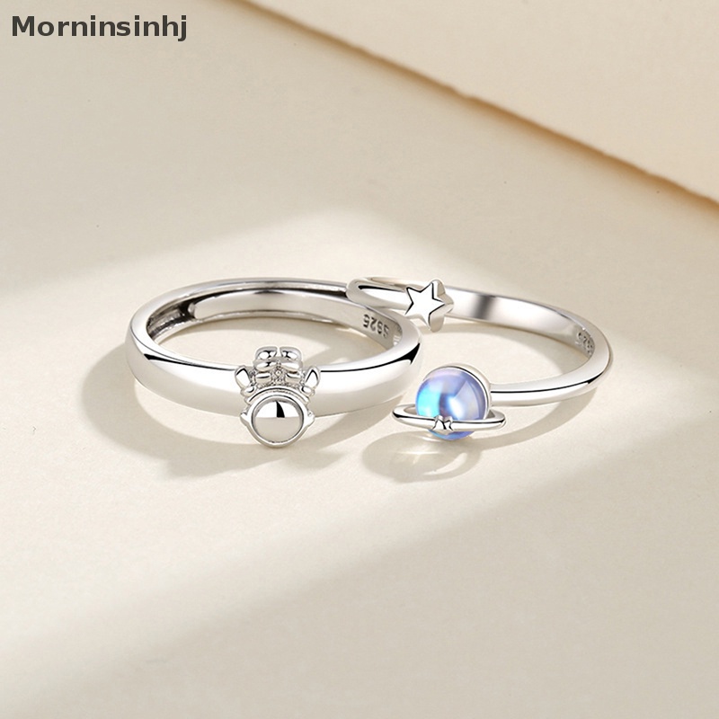 Mornin Cincin Pasangan Baru Happy Planet Astronot Moonstone Pasangan Pasangan Cincin Kepribadian Cahaya Pasangan Planet Luar Angkasa Astronot id