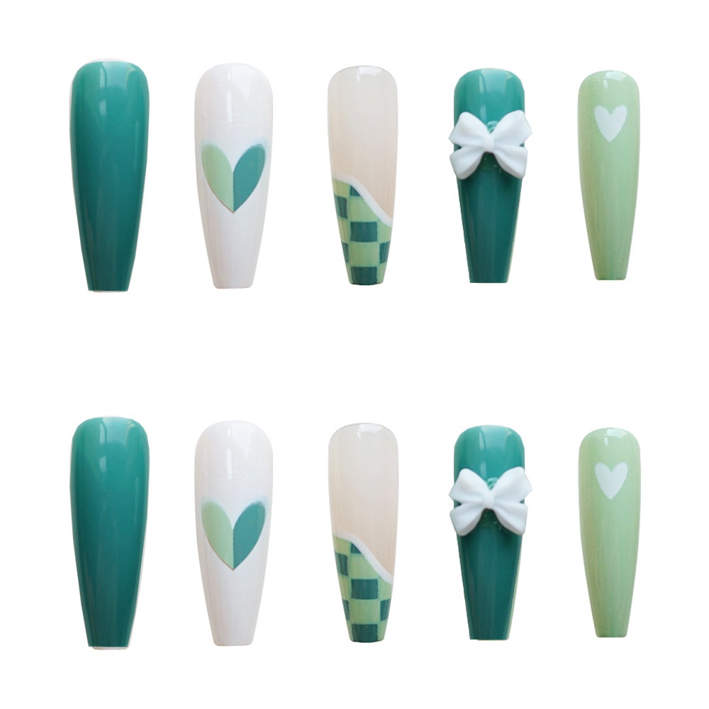 X41 24 Pcs DIY Kuku Palsu French Cool Finger Nail Art Stiker Kuku Palsu