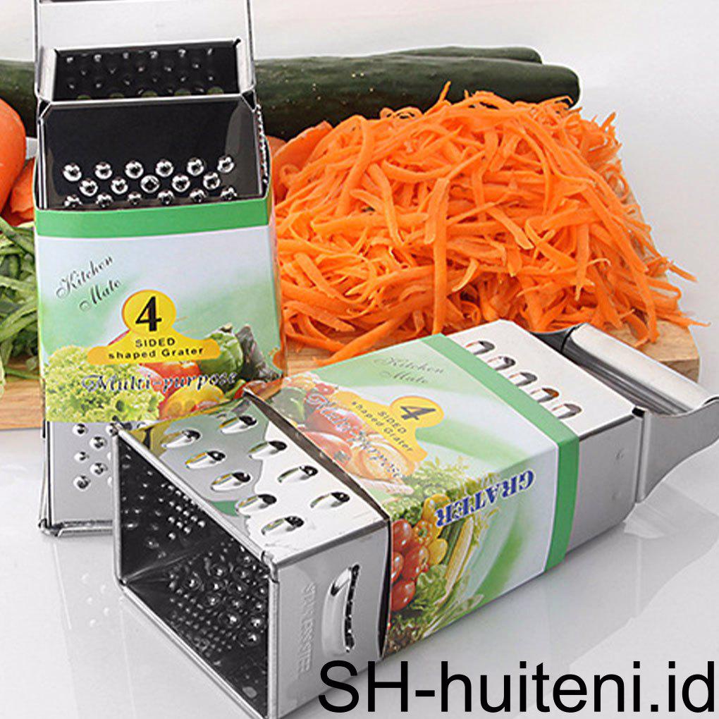 Parutan Sayur Stainless Steel Nonslip 8inch Genggam 4sisi Pengganti Timun Merica Slicer Alat Aksesoris