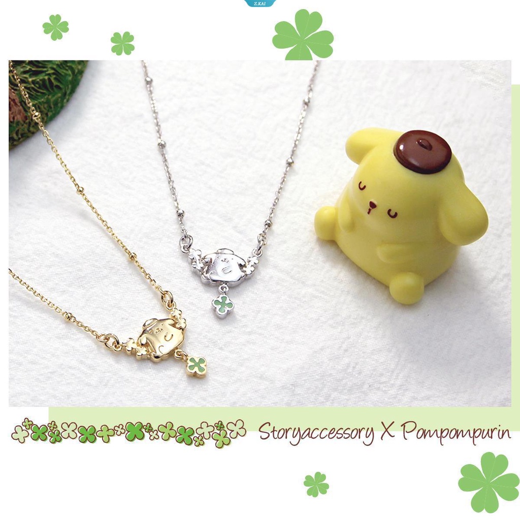 Pom Pom Purin925 Sterling Silver Lapis Emas Ringan Liontin Kalung Gadis Manis Klavikula Kalung [ZK]