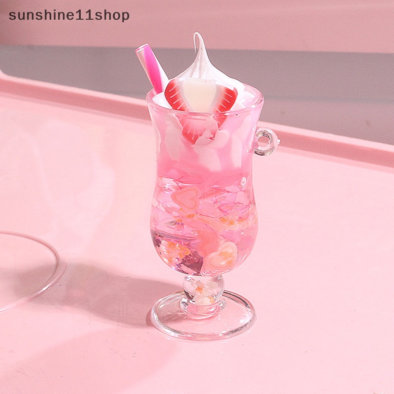 Sho Resin Luminous Buah Susu Teh Minuman Cangkir Botol Liontin Anting Membuat Perhiasan N