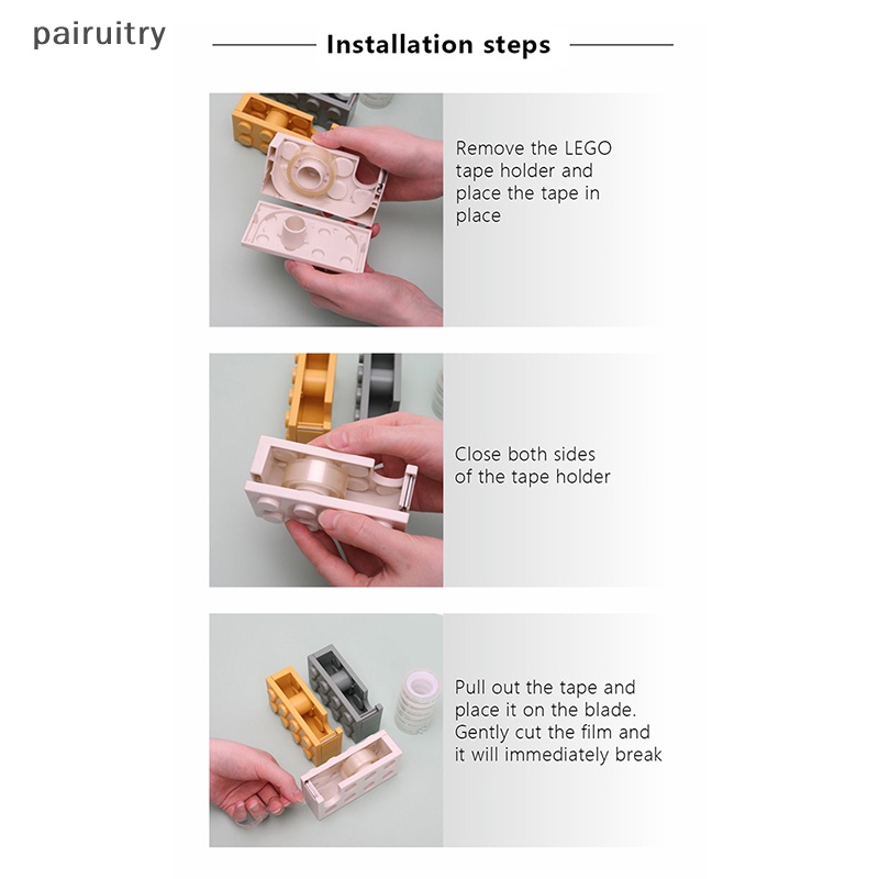 Prt Praktis Tahan Lama DIY Sticker Tape Dispenser Aman Tape Dispenser Persegi Panjang Perlengkapan Kantor PRT