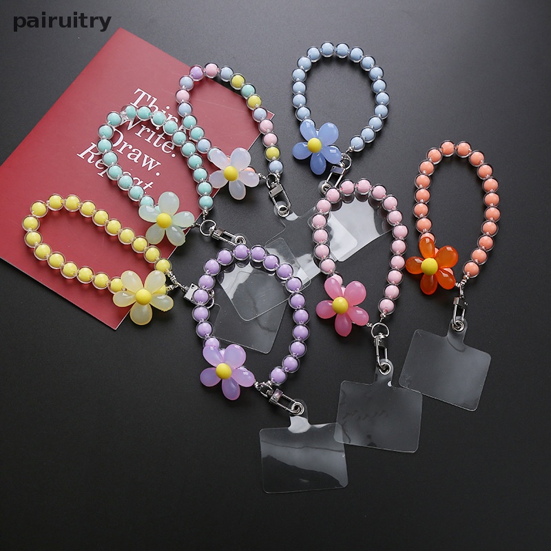 Prt Warna Macaron Ponsel Lanyard Pergelangan Tangan Wanita Rantai Genggam Pendek Anti-Hilang Kasus Ponsel Lucu Lanyard Kunci Liontin PRT