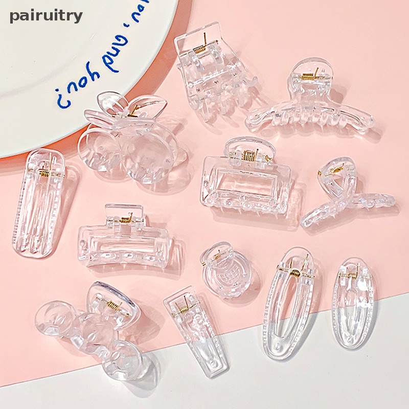 Prt 10pcs Fashion Baru Geometri Aksesoris Rambut Sederhana Transparan Resin Besar Jepit Rambut Untuk Wanita Perempuan Crab Hair Claw Clips PRT