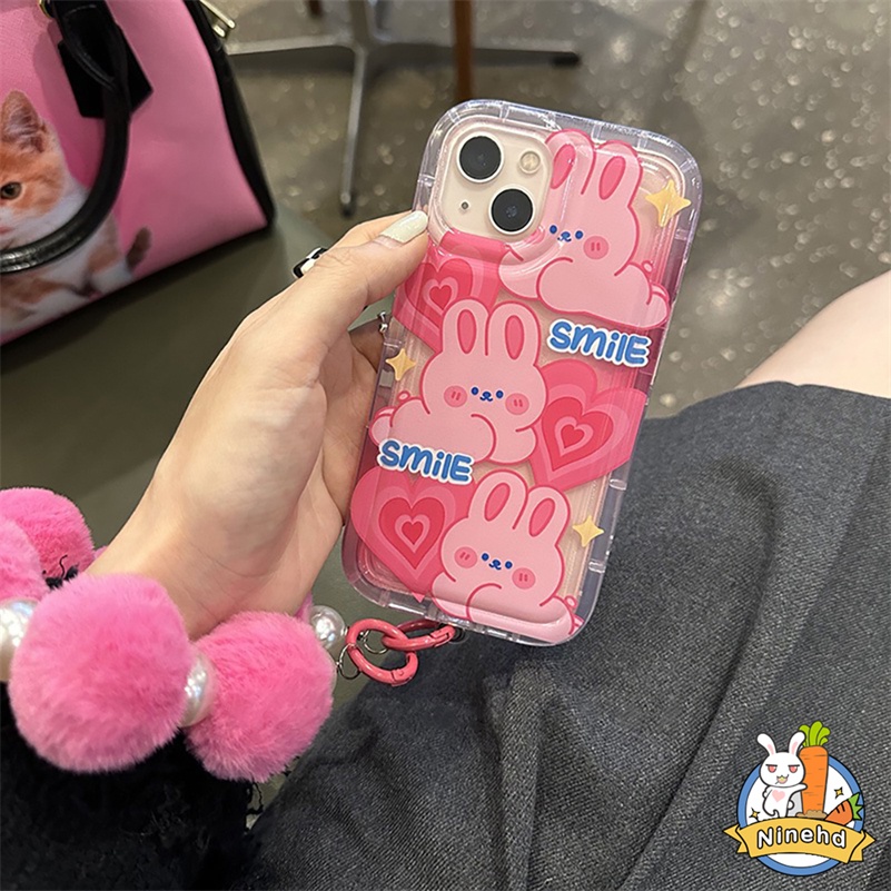 Redmi 12C A1 A1+10C 10A 10 9 9A 9C 9T Note11 11s 10 10s 9 9s Pro Xiaomi 11 Lite Poco X3 Pro Cute Heart Love Rabbit Phone Case Bening Shockproof Airbag Menebal Lembut Silikon Case