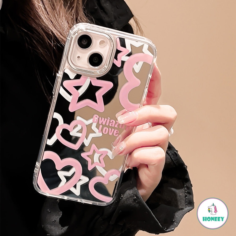 IPHONE Casing Ponsel Cermin Rias Bintang Deluxe Kompatibel Untuk Iphone14 13 12 11 Pro Max X XR 7 8 Plus TPU Shockproof Phone Cover