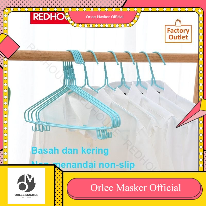 HANGER DEWASA DESAIN KAIL BAWAH 1 PAK (ISI 10)/ GANTUNGAN BAJU redhouse