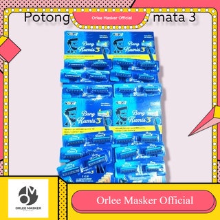 POTONG KUMIS, PISAU CUKUR KUMIS mata pisau 3  biru 1 renteng (isi 24pcs) / potong kumis biru / pisau cukur biru