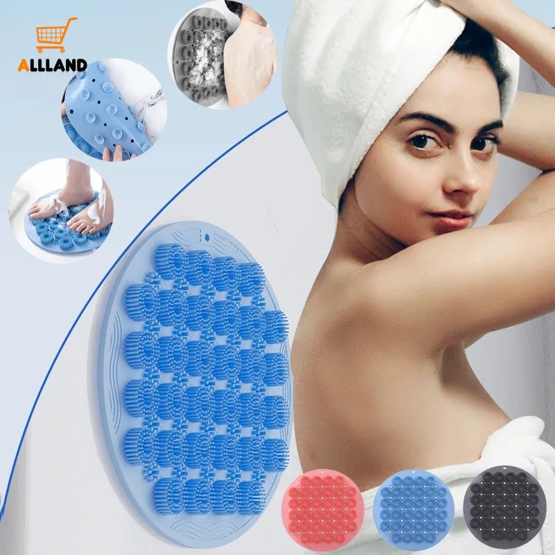 Scrubber Exfoliator Punggung Silikon 3warna/ Pad Pembersih Kulit Mati Kaki Anti Slip/Sikat Pijat Shower Tubuh Kamar Mandi