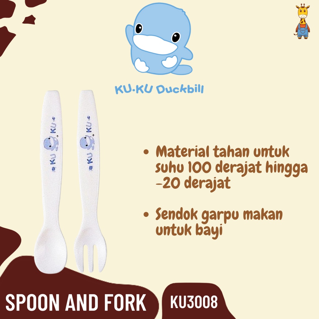 Kuku Duckbill Spoon and Fork KU3008 / Sendok Garpu Bayi