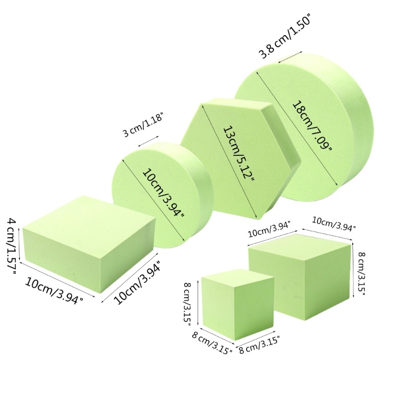 Cre 1Set Properti Fotografi Produk Busa Kubus Blok Padat Bentuk Geometris Untuk Pemodelan Makeup Dan Aksesoris Perhiasan