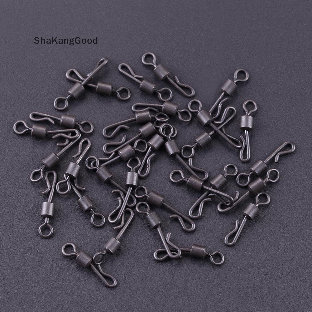 Skid 100pcs Konektor Pancing Bearing Swivel Q-Shaped Quick Change Swivels Untuk Ikan Gurame SKK