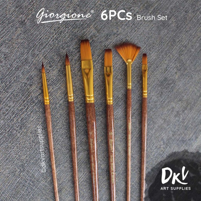 

Giorgione Brush Set 6 pcs G-6030H Kuas Lukis Nylon - Hitam