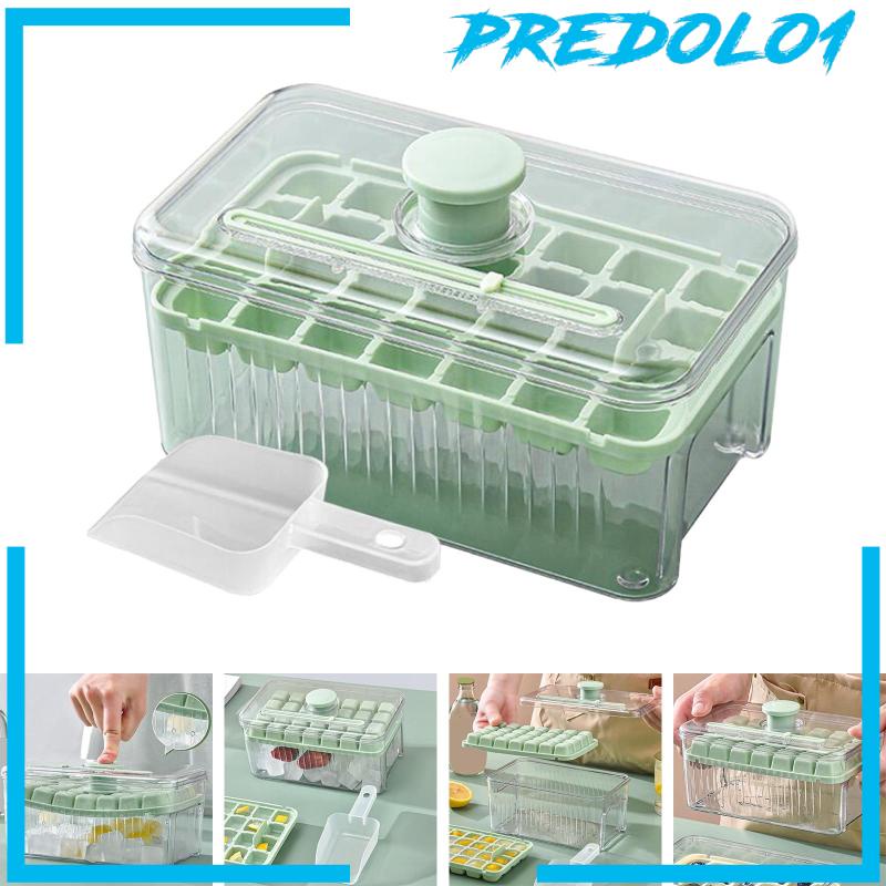 [Predolo1] Ice Cube Tray Tipe Press Reusable Hemat Tempat Untuk Minuman Freezer Chilling