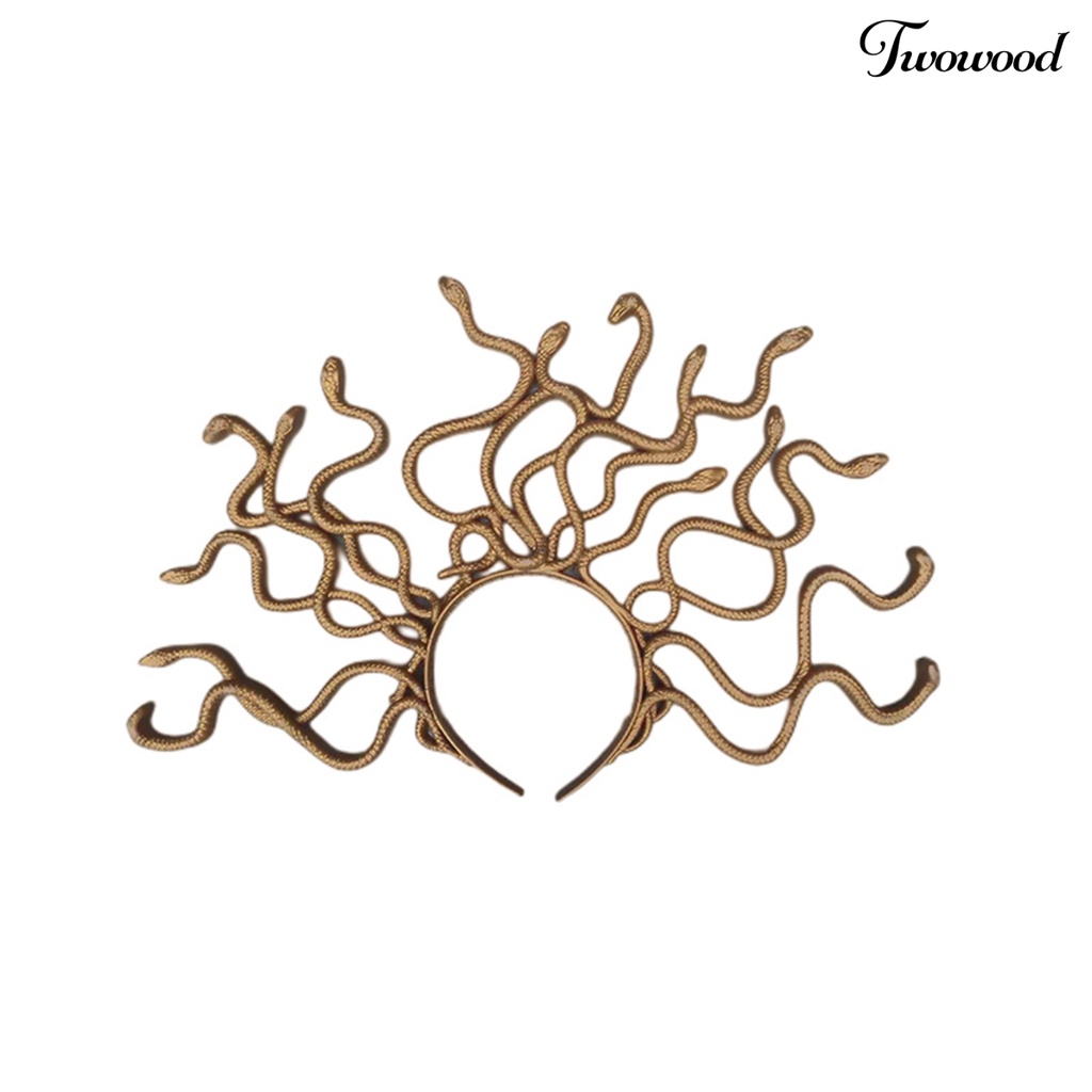 Twowood Lucu Hidup Elastis Film Bando Halloween Queen Cosplay Ular Rambut Hoop Festival Props