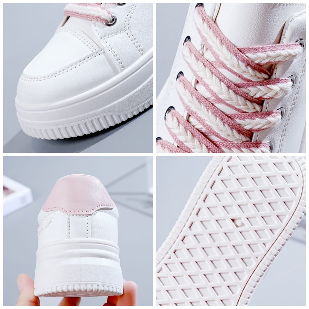 GROSIRTAS &quot;FREE BOX&quot; LV0274 Sepatu Sneakers Wanita Korea Import Fashion Korea Kets  Tali Kepang