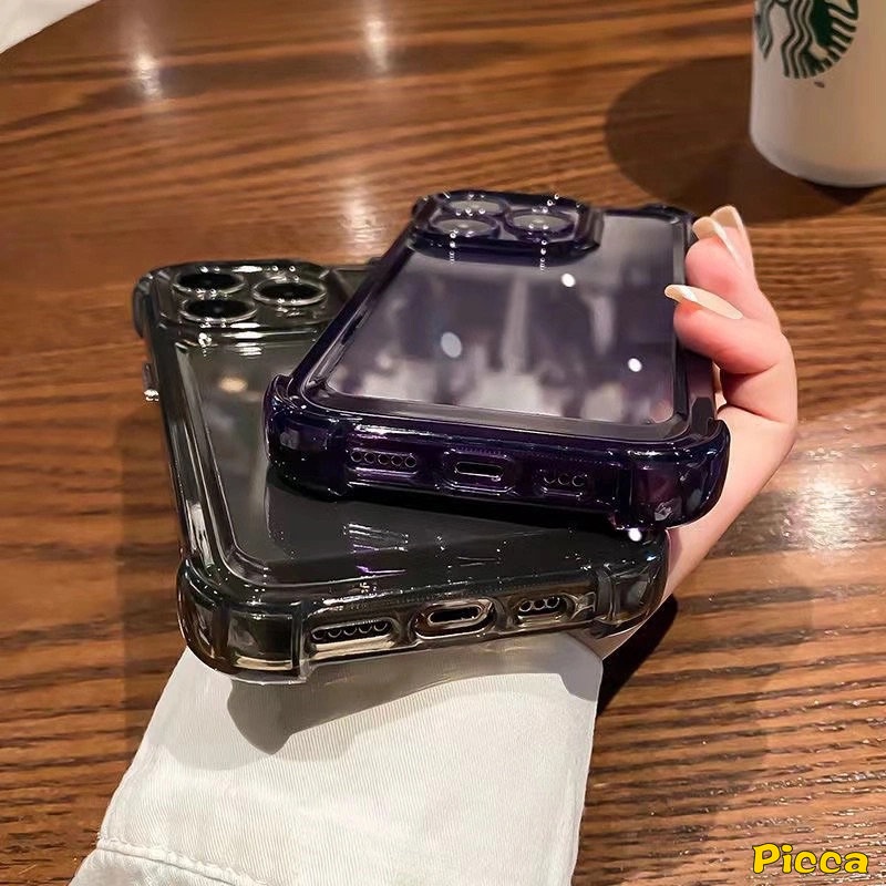 IPHONE Casing Plating Akrilik Shockproof 4sudut Mewah Kompatibel Untuk Iphone7 8 Plus14 11 12 13 Pro MAX XR X XS MAX Electroplated Crystal Soft TPU Shock Tahan Keringat Penutup Belakang